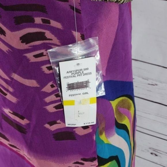 AUTHENTIC ICON FESTIVAL purple medium HALTER DRESS - Picture 7 of 8